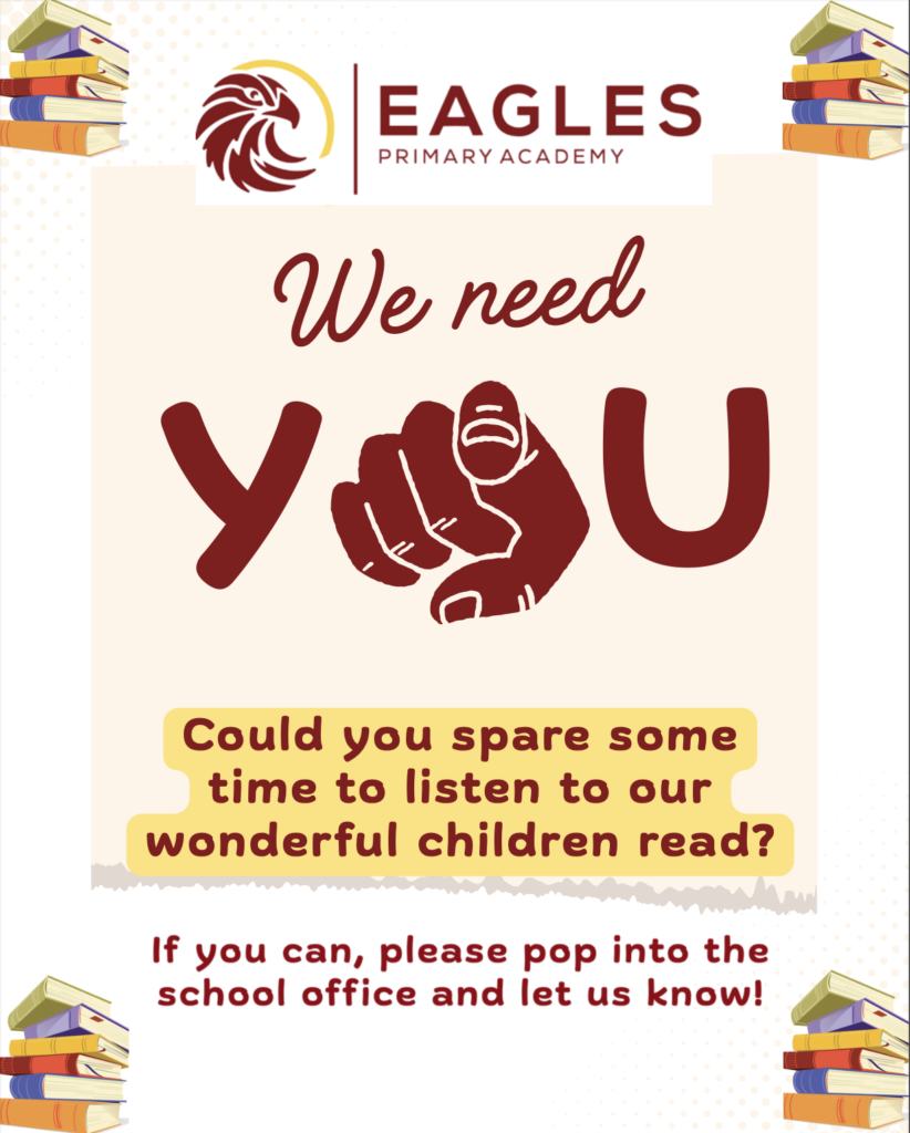We Need You poster - requesting help with listening to children read.